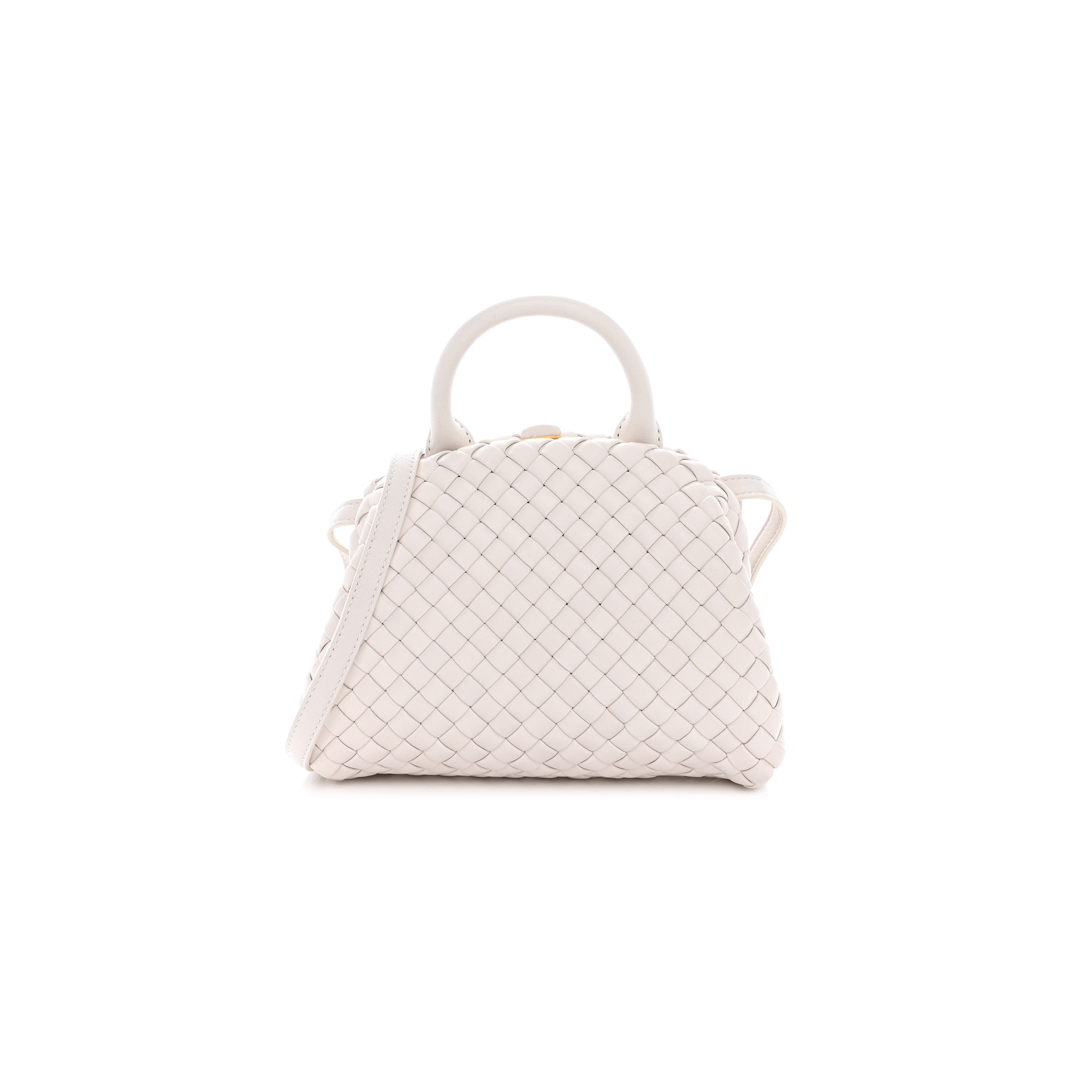 BOTTEGA VENETA NAPPA INTRECCIATO MINI TOP HANDLE SHOULDER BAG CHALK (22*17*9cm) BOTTEGA VENETA NAPPA INTRECCIATO MINI TOP HANDLE SHOULDER BAG CHALK (22*17*9cm)